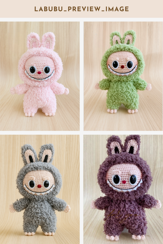 Modèle de Crochet Labubu – Amigurumi Peluche DIY Mignonne (Téléchargement PDF)
